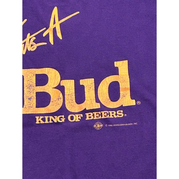 Russel Athletic Nothing Beats A Bud King Of Beers T-Shirt Single Stitch Mens XXL - Picture 3 of 7